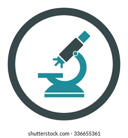 Labs Microscope vector icon. Style is bicolor flat rounded symbol, soft blue colors, rounded angles, white background.