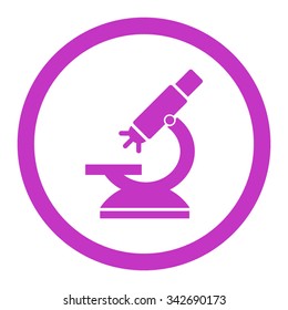 Labs Microscope vector icon. Style is flat rounded symbol, violet color, rounded angles, white background.