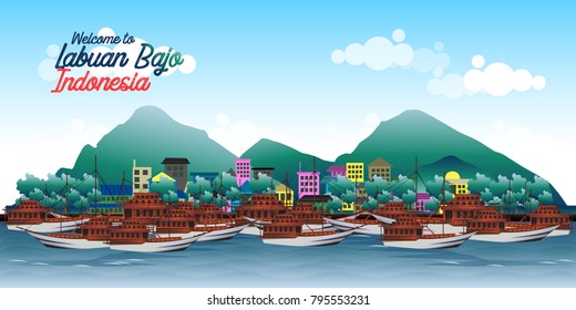 Labuan Bajo cityscape in the morning