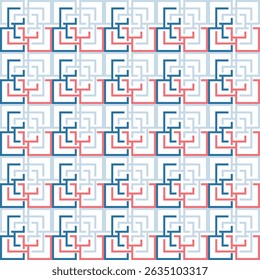 Labyrint seamless geometric pattern with squares	