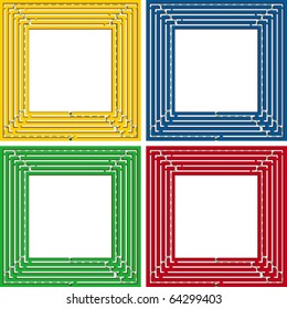 Labyrinth as 3D frame "Squares as Well" with solution