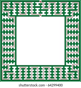 Labyrinth as 3D frame "Step Pendant" with solution