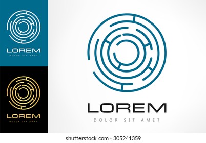 Labyrinth abstract. Puzzle rebus logic. Vector icon.