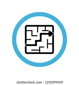 labyrinth with an arrow pointing the way out icon symbol. Premium quality isolated labyrinth with an arrow pointing the way out vector icon in trendy style.
