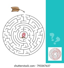 labyrinth with arrows. illustration - game with answer