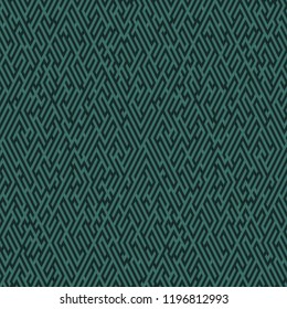 Labyrinth background. Geometric irregular backdrop. Abstract turquoise seamless line maze pattern. 