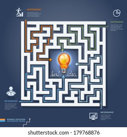 Labyrinth business solutions. Vector illustration. can be used for workflow layout, banner, diagram, number options, step up options, Infographics, web design.