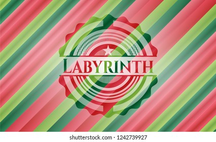 Labyrinth christmas style emblem.