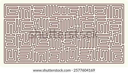 Labyrinth complex design. Maze (Labyrinth) game illustration. Labyrinth (brain game) vector graphic.