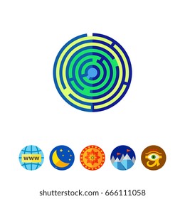 Labyrinth of consciousness vector icon