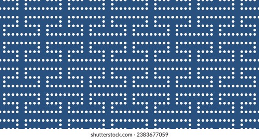 Labyrinth of dots. Repeating pattern. For pillows, notepads, prints, textiles, wallpaper.