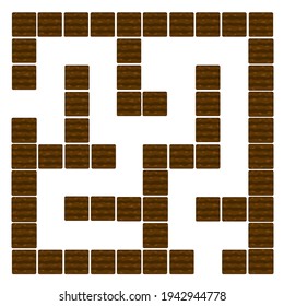 Labyrinth Education logic game for children, soil and beds.