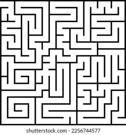 Laberinto con entrada y salida. Juego de niños con vectores de mazorca. Forma cuadrada. Hoja de cálculo imprimible para niños. Práctica de educación temprana.
