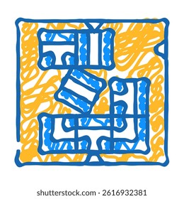 labyrinth game doodle icon sketch vector. labyrinth game sign. isolated symbol illustration