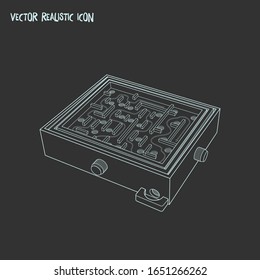 Elemento de línea de icono del juego Labyrinth. Imagen vectorial de la línea de icono del juego laberíntico aislada en fondo limpio para el diseño del logotipo de la aplicación móvil web.