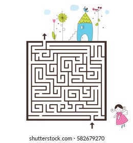 Labyrinth-Spielbild. Hilf, nach Hause zu kommen! 
