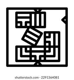 labyrinth game line icon vector. labyrinth game sign. isolated contour symbol black illustration