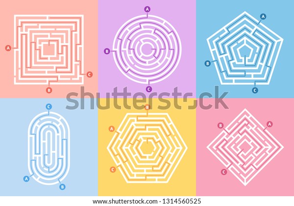 Labyrinth Game Maze Conundrum Labyrinth Way Stock Vector Royalty