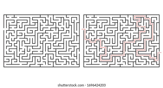 Juego del laberinto. Diseño de labios o puzzles. Encuentre el modo y la solución correcta para salir. Ilustración vectorial.