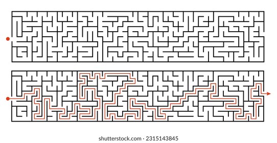 Juego laberíntico. Diseño de mazorca o rompecabezas. Encuentre el modo y la solución correcta para salir.