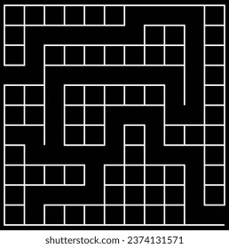 Labyrinth game. Square Maze. Find the way game. Exit and entrance puzzle.