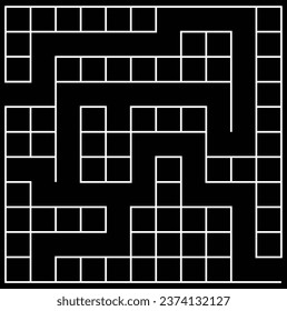 Labyrinth game. Square Maze. Find the way game. Exit and entrance puzzle.