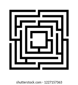 Labyrinth game vector template illustration isolated on white background