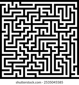 Laberinto juego manera. Laberinto cuadrado, juego de lógica simple con laberintos de camino. Cómo averiguar el cuestionario, encontrar el camino de salida rebus o el laberinto lógico desafío Vector aislado