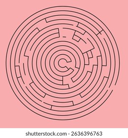 Labyrinth game way. Square maze, simple logic game with labyrinths way. How to find out quiz, finding exit path rebus or logic labyrinth challenge isolated vector illustration