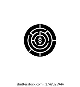 labyrinth glyph Icon. bank vector illustration on white background