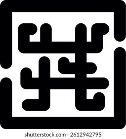 Labyrinth Glyph Icon Vector Design