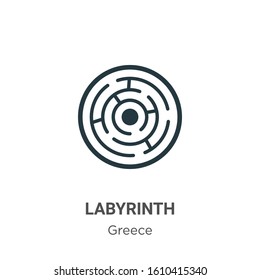 Labyrinth glyph icon vector on white background. Flat vector labyrinth icon symbol sign from modern greece collection for mobile concept and web apps design.