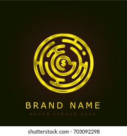 Labyrinth golden metallic logo