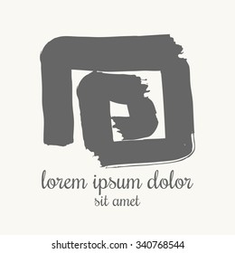 Labyrinth hand drawn illustration. Logo and design template