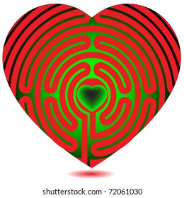 Labyrinth heart.Vector