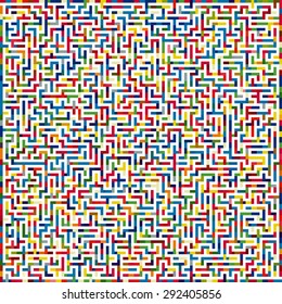 Labyrinth of high complexity with multicolored walls