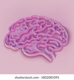 Laberinto del cerebro humano. El concepto de lluvia de ideas, pensamiento, idea creativa. Ilustración vectorial.