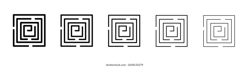 Labyrinth Symbol flache Illustration Set Logo