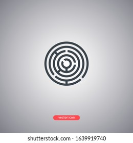 Labyrinth icon isolated on gray background. Modern line style. Vector illustration.