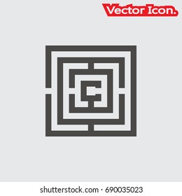Labyrinth icon isolated sign symbol and flat style for app, web and digital design. Vector illustration.