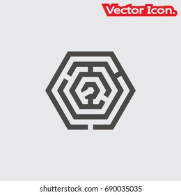 Labyrinth icon isolated sign symbol and flat style for app, web and digital design. Vector illustration.