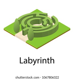 Labyrinth icon. Isometric illustration of labyrinth vector icon for web