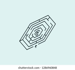 Labyrinth icon line isolated on clean background. Labyrinth icon concept drawing icon line in modern style. Vector illustration for your web mobile logo app UI design.