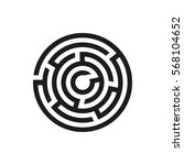 Labyrinth icon. Maze and intricacy, confuse symbol. Flat design. Stock - Vector illustration