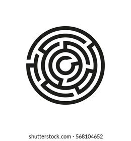 Labyrinth icon. Maze and intricacy, confuse symbol. Flat design. Stock - Vector illustration - Shutterstock ID 568104652