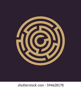 Labyrinth icon. Maze and intricacy, confuse symbol. Flat design. Stock - Vector illustration