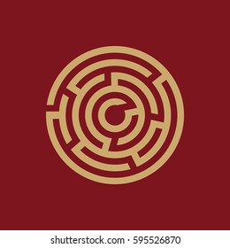Labyrinth icon. Maze and intricacy, confuse symbol. Flat design. Stock - Vector illustration