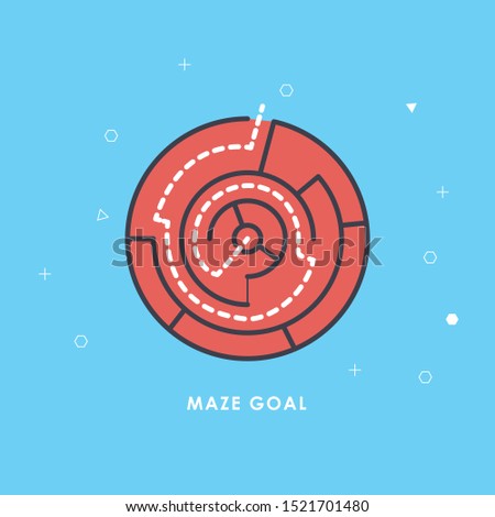 
Labyrinth icon. Maze and intricacy, confuse symbol. Flat design. Stock - Vector illustration