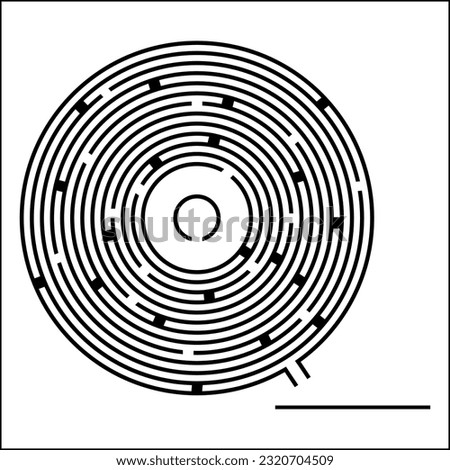 Labyrinth icon. Maze and intricacy, confuse symbol. Flat design. Stock - Vector illustration