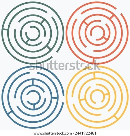 Labyrinth icon. Maze and intricacy, confuse symbol. Flat design. Stock - Vector illustration